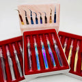 Leenlash Vetus Custom Logo Micro Fiber Eyelash Isolation Tweezers 45 60 75 90 Degree Volume Lash Extension Fiber Tips Tweezers S