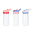 Large Stock 12oz 350ml Kids Water Bottle Travel Heat Transfer Sublimation All Straight White with Custom Logo Design