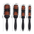 4 Sizes Barber Salon Wooden Hair Brush With Boar Bristle Mix Nylon Styling Tools Round Hairbrush Yellow Brazil Hair Curlerl
