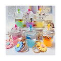 Daisy Acrylic Milk Bottle Milk Tea Cup Keychain Marine Animal Floating Accessories Student School Bag Car Small Pendant