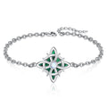 Merryshine 925 Sterling Silver Good Luck Irish Gemstone Jewellery Moonstone Malachite Pulsera Nudo De Bruja Witch Knot Bracelet