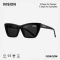 High End Retro Cat Eye Sunglasses for Women Acetate Frame UV400 Tac Lenses Custom logo