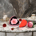 Rose Embossed Red Velvet Jewelry Gift Box Case Proposal Engagement & Wedding Ring Holder for Valentine's Day for Storage