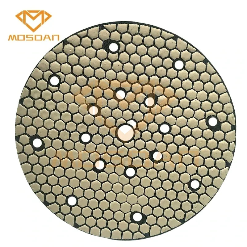 9 Inch Flexible Dry Polishing Pads with Extraction Holes for Hand Grinder