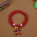 YLManufacturer Wholesale Natural Cinnabar Multi Circle Handmade Bead Bracelet with High Content Purple Gold Sand Safety Buckle