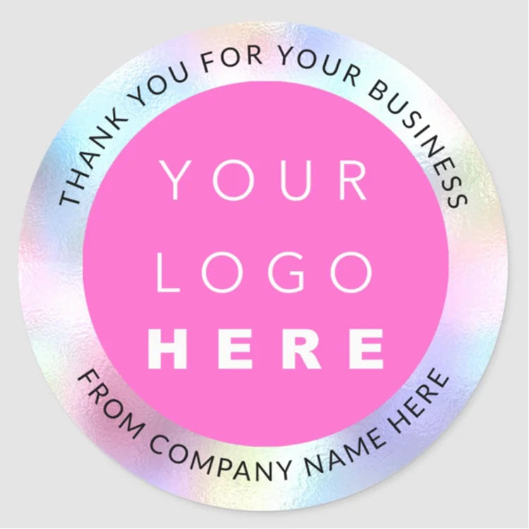 China Factory Custom Made Label Stickers Brand logo Metallic Holographic Stickers Custom Printing logo Sticker
