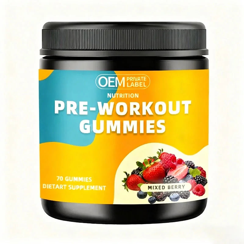 Private Labels Nutrition Amino Energy Gummies with Amino Acids for Pre Workout Post Workout Gummies Vitamins for Men