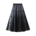 Wholesale Women Mesh High Waist Tulle Long Lady Skirt Women'S Pleated Mid-Length Skirt