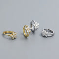 2024 Factory Dropshipping Silver Earrings Jewelry S925 Sterling Silver Flower Diamond Cubic Zircon Hoop Earrings Women