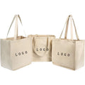 Wholesale Custom Print Logo Cheap Reusable Shopping Bags Plain White Blank Cotton Canvas Tote Bag With Customized