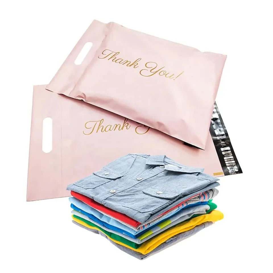 CX Plastic Shipping Mailing Custom Plastic Bags With Logo for Clothing Pouch Mailer Handle Customized Parcel Wrap Bags Packaging