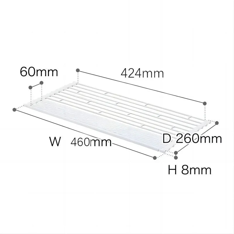Over the Sink Dish Drying Rack Roll up Folding Silicone Drying Drainer for Kitchen