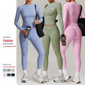 Custom Autumn Winter Wide Leg Pants Casual Sport Plush Wear Suit Outdoor Workout Warm Yoga Clothes Women Long Sleeve Fitness Set