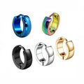Cambered Rose Gold Huggie Earrings Trendy Stainless Steel Small Hoop for Men and Women Fashion Jewelry
