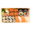 Chinese Manufacturer Cheese Food Packaging Swiss Roll Sushi Tray Wooden Sandwich Cake Box With Clear/Wood Lid