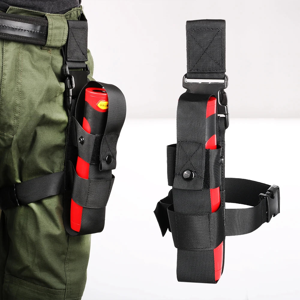 Tactical Drop Leg Holster Adjustable Left/Right Thigh Pouch for Water Bottle/Extinguisher/Pepper Spray with Quick Access OpenTop