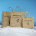 Customizable Printed Logo White Shopper Shopping Gift Wine Food Takeaway Paper Packaging Bag for Eyeglasses Store