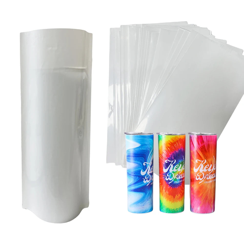 17*25.5cm Sublimation White Shrink Wrap Film by Heat Transfer Printing on 20oz 30oz Tumblers