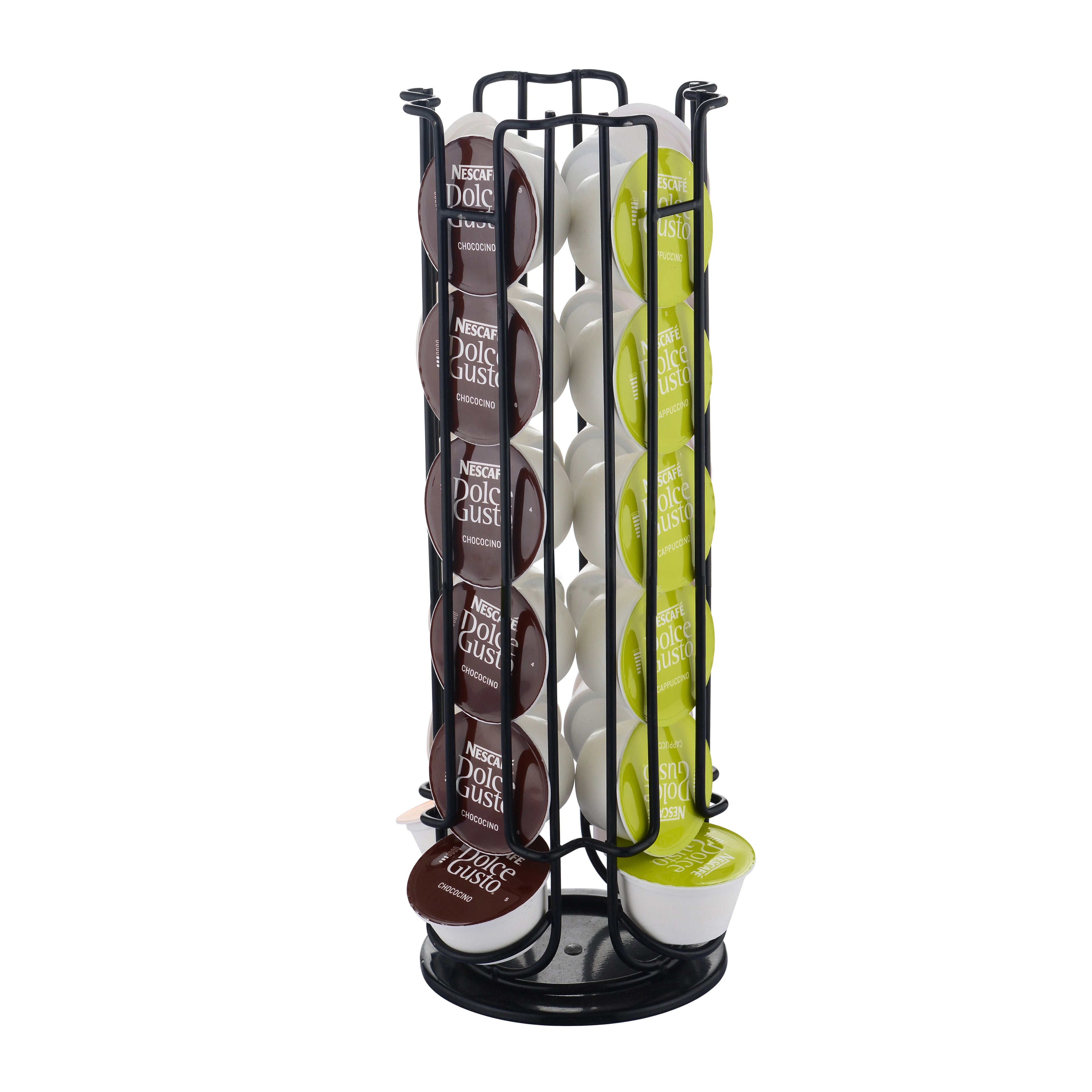 24 Slots 4 Lines Vertical Installation Steel Kitchen Organizer Coffee Capsule Rack for Dolce Gusto Capsules