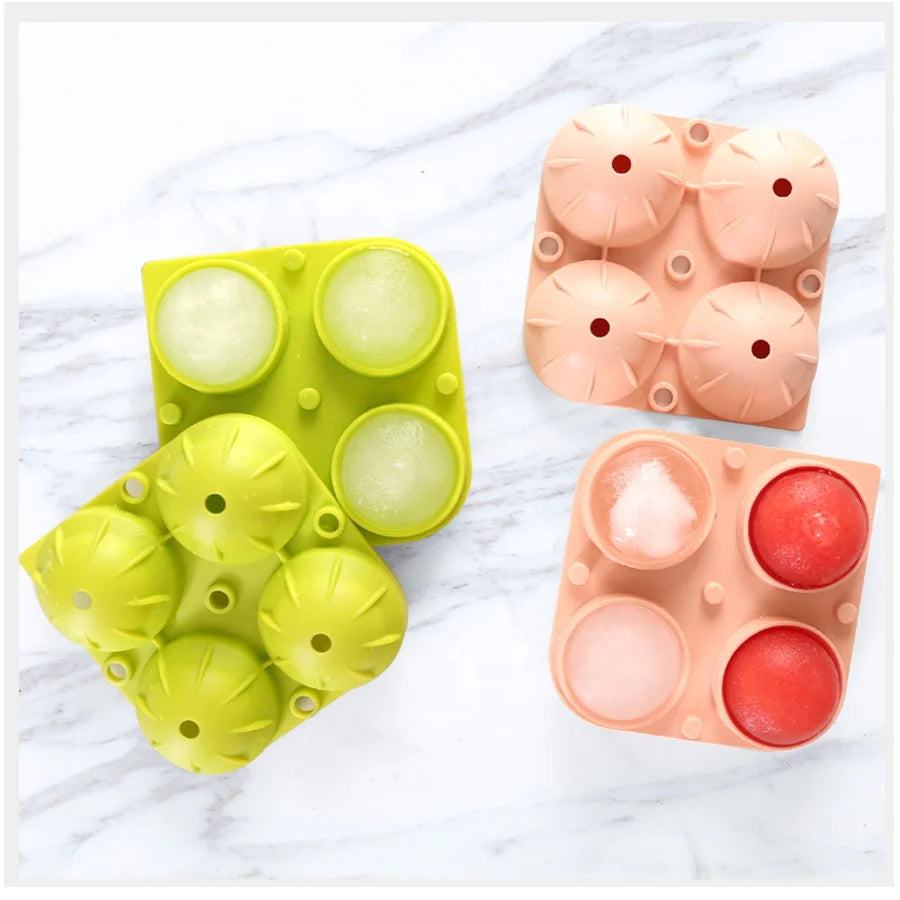 Best Price 4 Piece Round Ice Tray Whiskey Ice Ball Ice Cube Mold with Lid Funnel