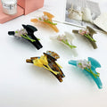 11cm Large Ponytail Shark Clamp Luxury Hair Accessories Double Side Acetate Tulip Hair Claw With Beautiful Flower Clip Hair