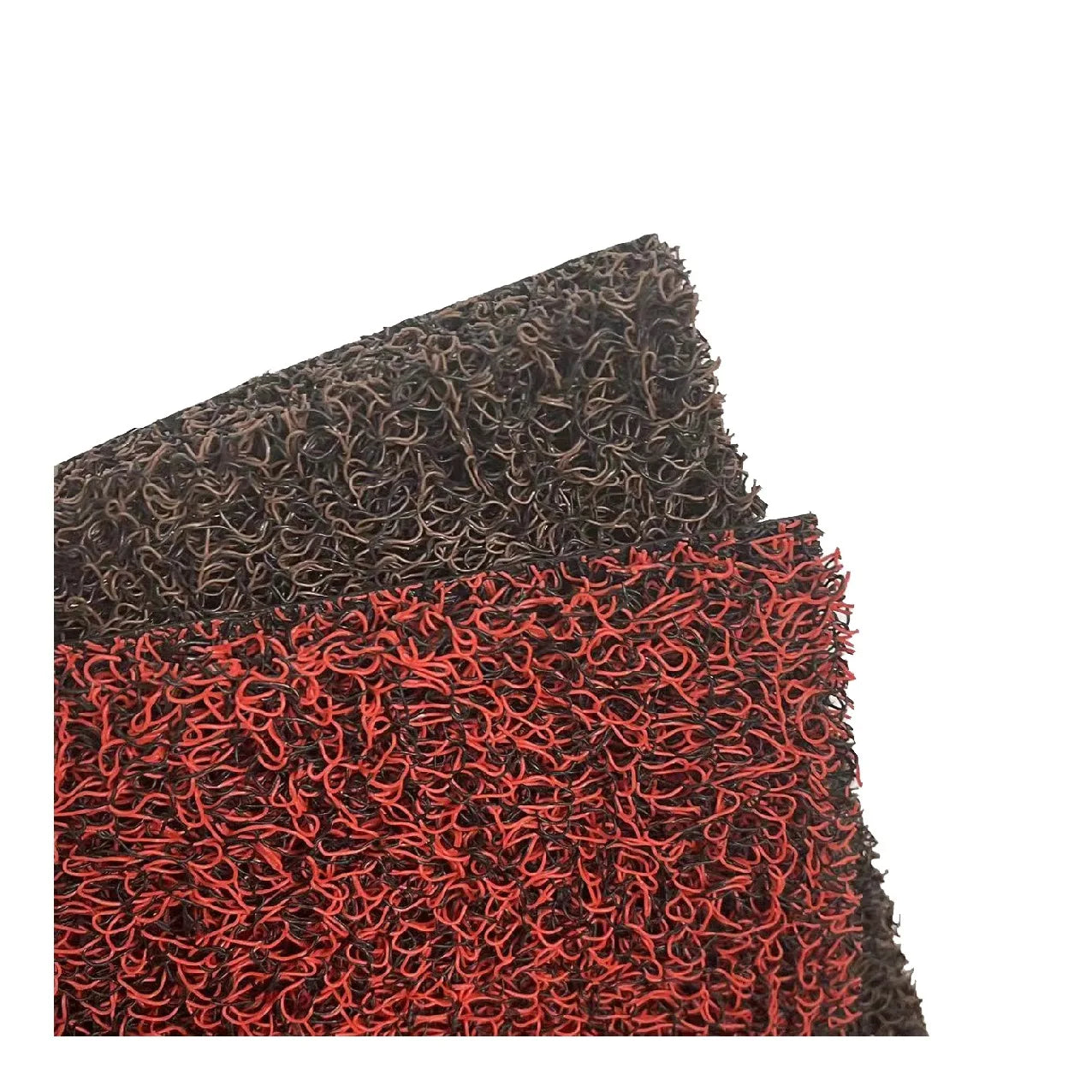 Hot Sale Customizable Single Double Color Spaghetti Noodle PVC Coil Mat With Spike or Nail Backing and Without Bottom