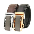 LQbelt Men's Leather Belt Gold Automatic Buckle Belts for Men Ratchet Custom Logo OEM Factory Direct Sale