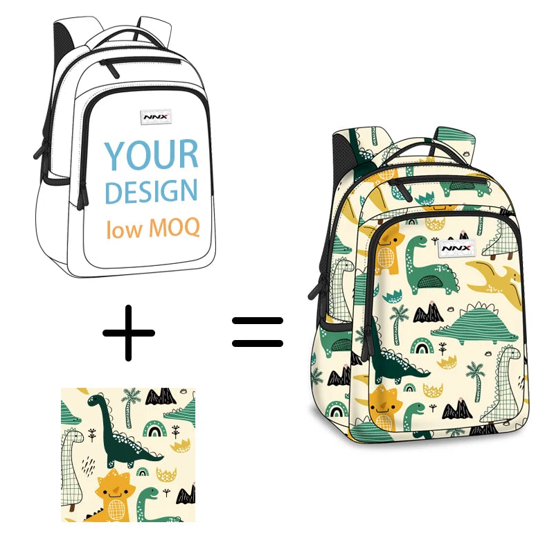 New Arrivals Customized Printing Logo Waterproof Children School Backpack Set with Lunch Box