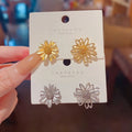 925 Silver Needle Stud Earring Luxury Daisy Flower Stud Earrings Korean Flower Earrings Flower Cluster Stud Ear Jewelry