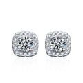 Factory Wholesale Price 925 Silver 1ct Round Cut VVS Moissanite Diamond Classic Earring Stud Fine Jewelry Women