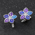 Personalized Unisex Rhinestone Flower Business Shirt Cufflinks Sliver Plating Metal Cufflinks for Men (MD025)