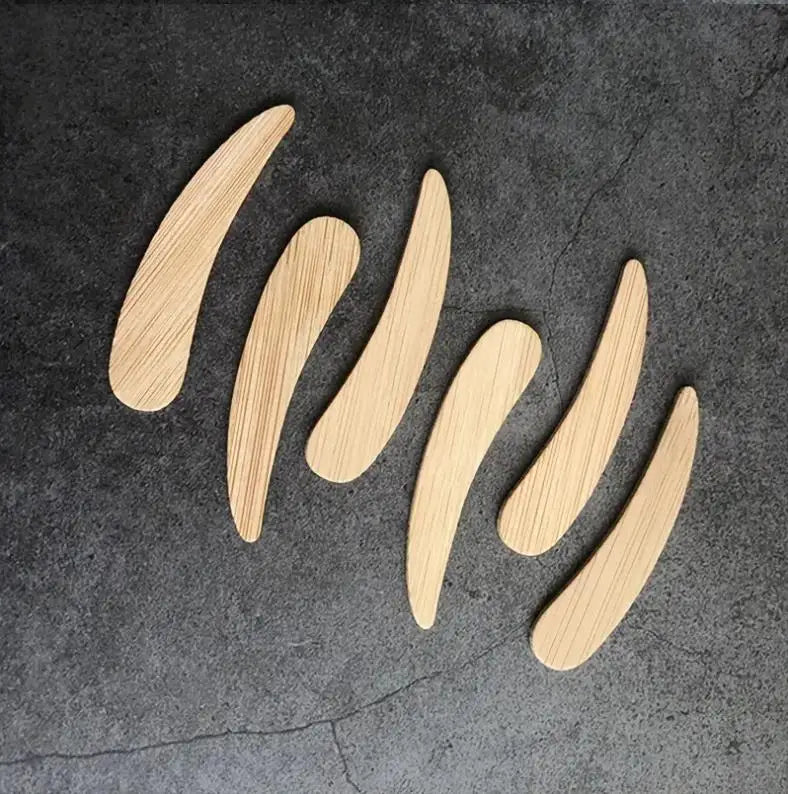 Wholesale Cosmetic Face Cream Small Spoons Flat Scoop Mini Makeup Bamboo Wooden Cosmetic Spatulas Tools
