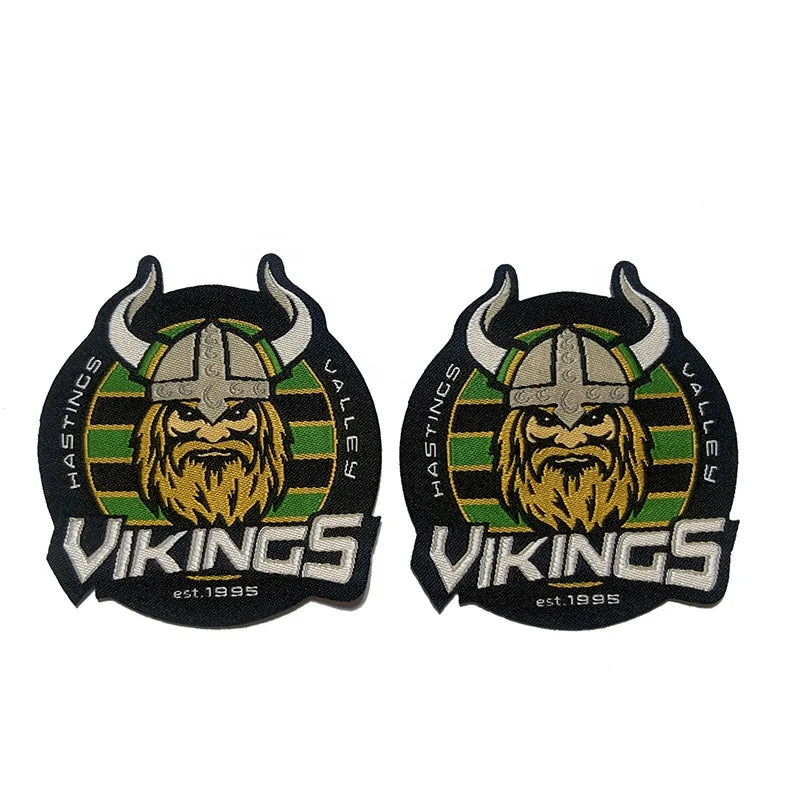 Wholesale DIY Garment Accessory Custom Woven Labels Iron on Embroidery Woven Patches Woven Badge Woven Logo Badges