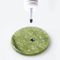 Handmade Natural Synthetic Hair Eyelash Extension Glue Holder with Jade Stone Beauty Care Makeup Tools Green