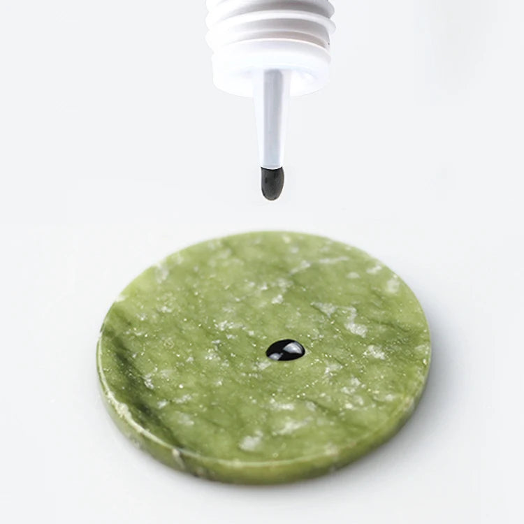 Handmade Natural Synthetic Hair Eyelash Extension Glue Holder with Jade Stone Beauty Care Makeup Tools Green