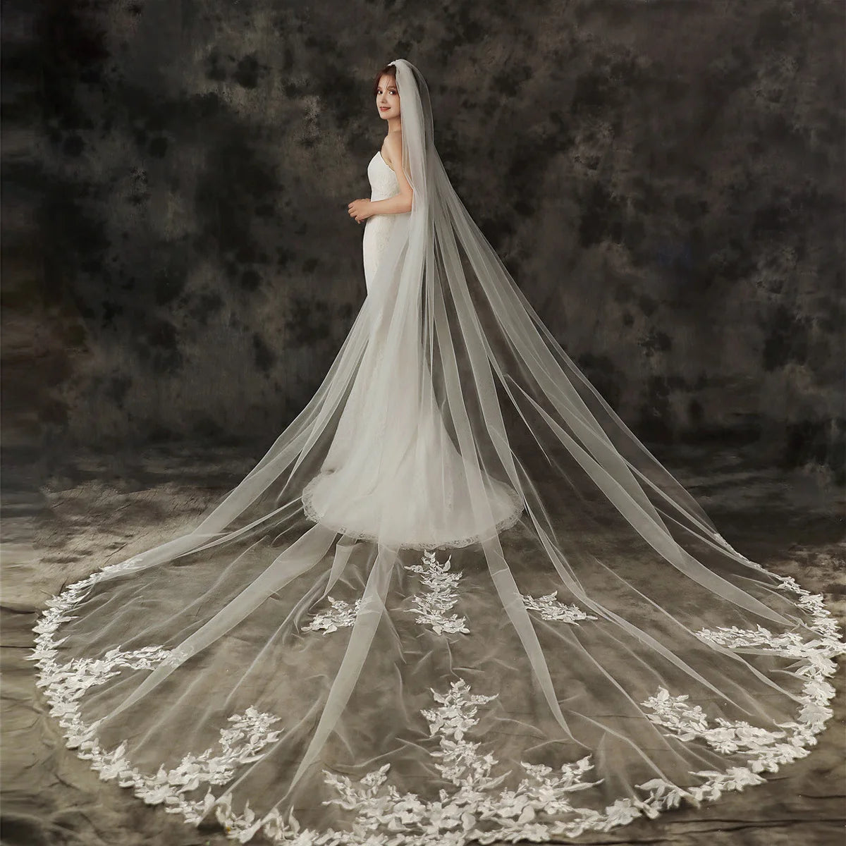 ROMANTIC Bride New Wedding Veil Long High-grade Lace Bridal Accessories Veils