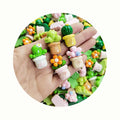Kawaii Cartoon Flower Cactus Cabochon Resin for Jewelry Making DIY Earrings Pendants Accessories Doll House Craft Deco
