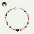 New Heart Mushroom Beaded Necklace Y2K Japanese and Korean Trend Personality Colorful Fashion Pendant Pearl Jewelry for Women