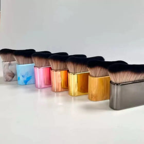 Multifunctional New Flat Lymphatic Contour Face Brush with Bristle Beech Wood Handle for Eye Neck & Face Care Makeup Application
