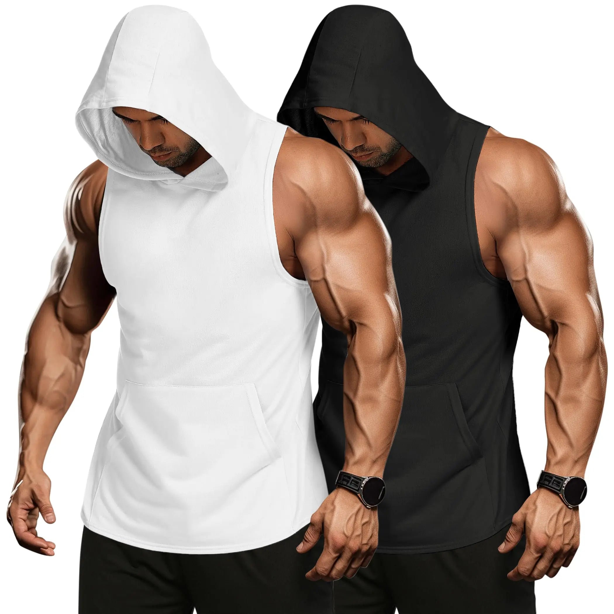 Breathable Knitted Gym Hoodies for Men's Athletic Workout Fitness