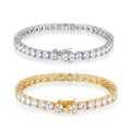 Hip Hop Jewelry Gold Plated Crystal Tennis Bracelet for Men and Women 3mm 4mm 5mm 6mm Cubic Zirconia Fashion Accessory OEM ODM