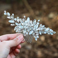 Opal Bridal Hair Accessories Wedding Ornaments Rhinestone Crystal Flower Bride Hair Comb