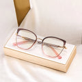 Fashion Cat Eye Optical Frames Glasses 2024 Prescription Color Contrast Anti-blue Light Eyewear Men's Computer Eyeglass Frame