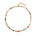 Fashion Jewelry Real Gold Plated Czech Beads Apatite Agate Handmade Girls Beaded Necklace Choker Sweater Chain