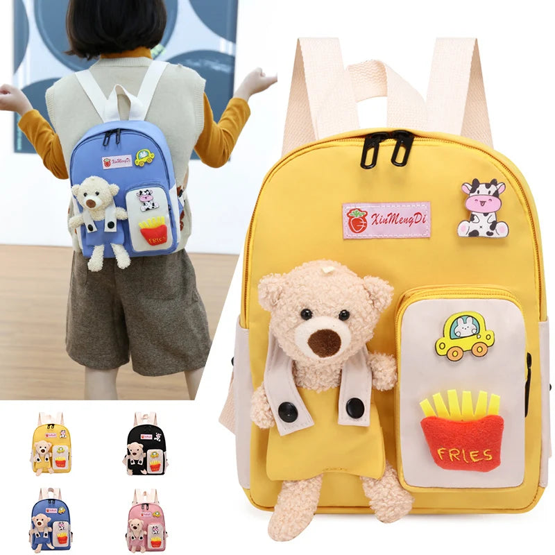 Custom Cute Cartoon Toy Children School Bag  Bear Backpacks for Girls