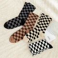 Wholesale Checkered Ins Plaid Socks Men Women Soft Long Tube Socks Fashion Cotton Socks