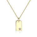 CZCITY Trendy Nice Quality 14k Gold Plated 925 Sterling Silver Geometric Star Square Necklaces for Women Jewelry