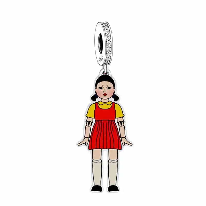 2022 New Fashion 925 Sterling Silver Cartoon Boy Girl Dangle Charms Beads for Bangle Bracelet Fine Jewelry