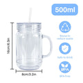 New Products 20oz Double Wall Plastic Mason Jar Pre-drilled Snow Globe Mason Jars with Stoppers and Straws