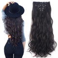 7Pcs 16 Clips 24 Inch Wavy Curly Full Head Clip in on Double Weft Hair Extensions
